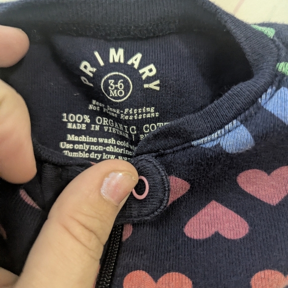 Primary Multicolor Heart Kids Footie - Picture 2 of 2